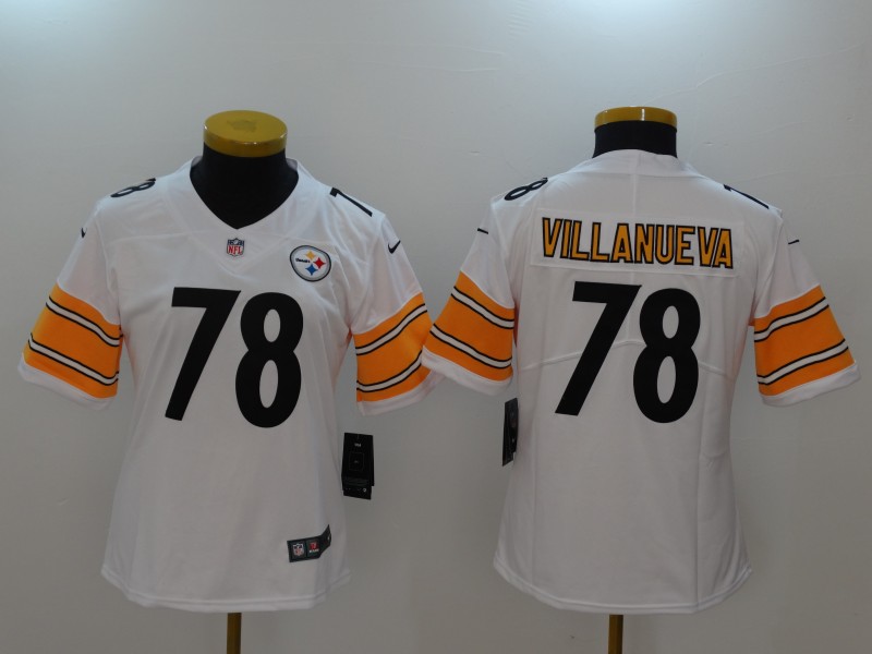 Women Pittsburgh Steelers #78 Villanueva White Nike Vapor Untouchable Limited NFL Jerseys